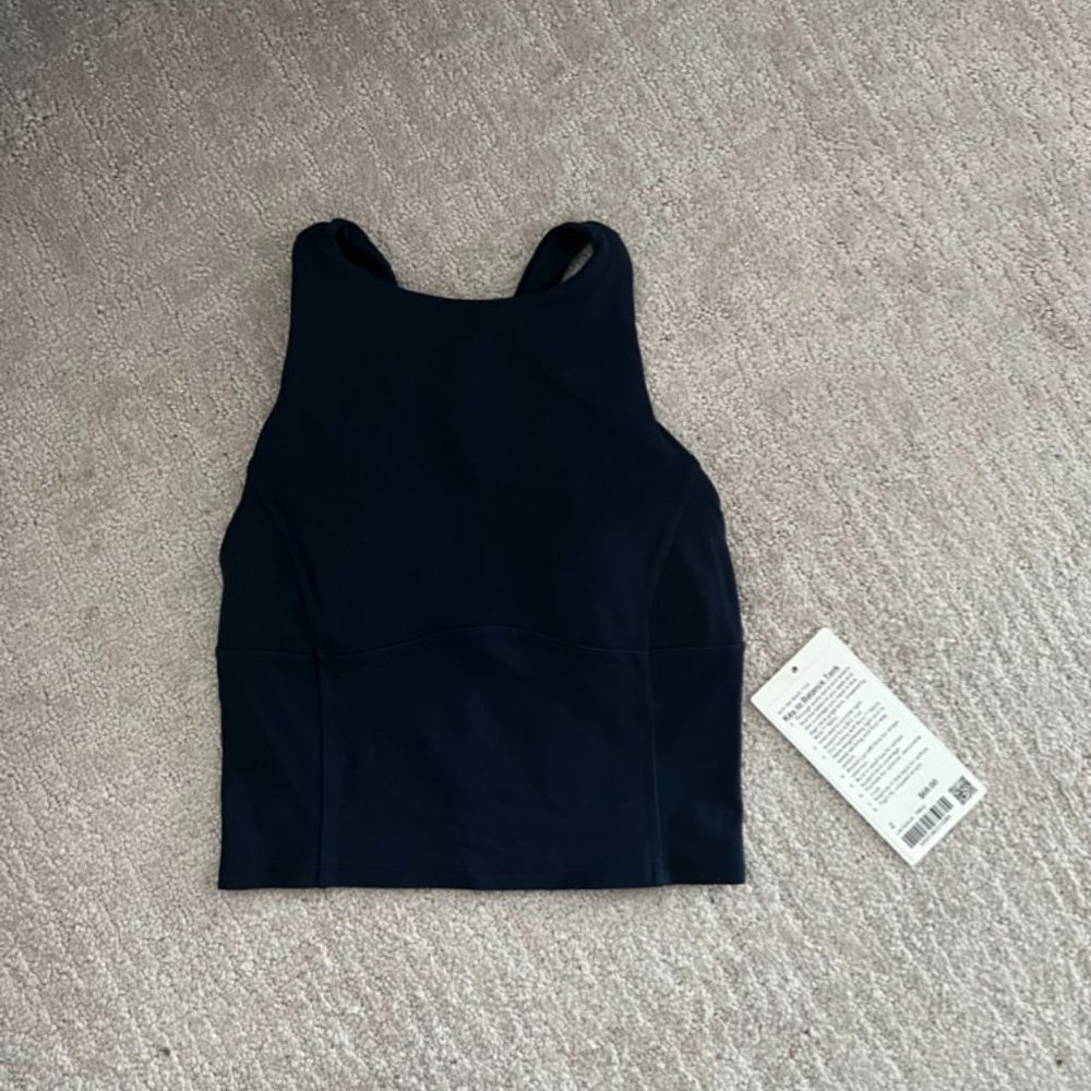 Lululemon Key to Balance Tank Top High Neck Crisscross Back Active Navy Size 2 - Picture 3 of 8